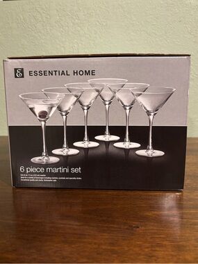 Clear 6-Piece Martini Glass Set
